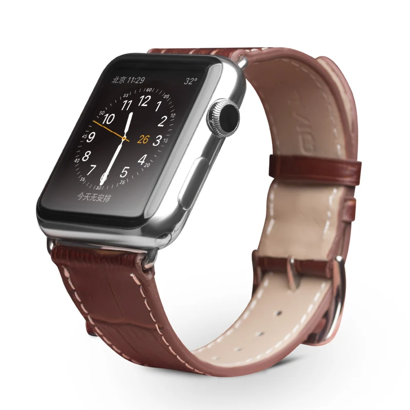 Qialino модные Пояса из натуральной кожи ремешок для iwatch нержавеющей Булавки пряжки