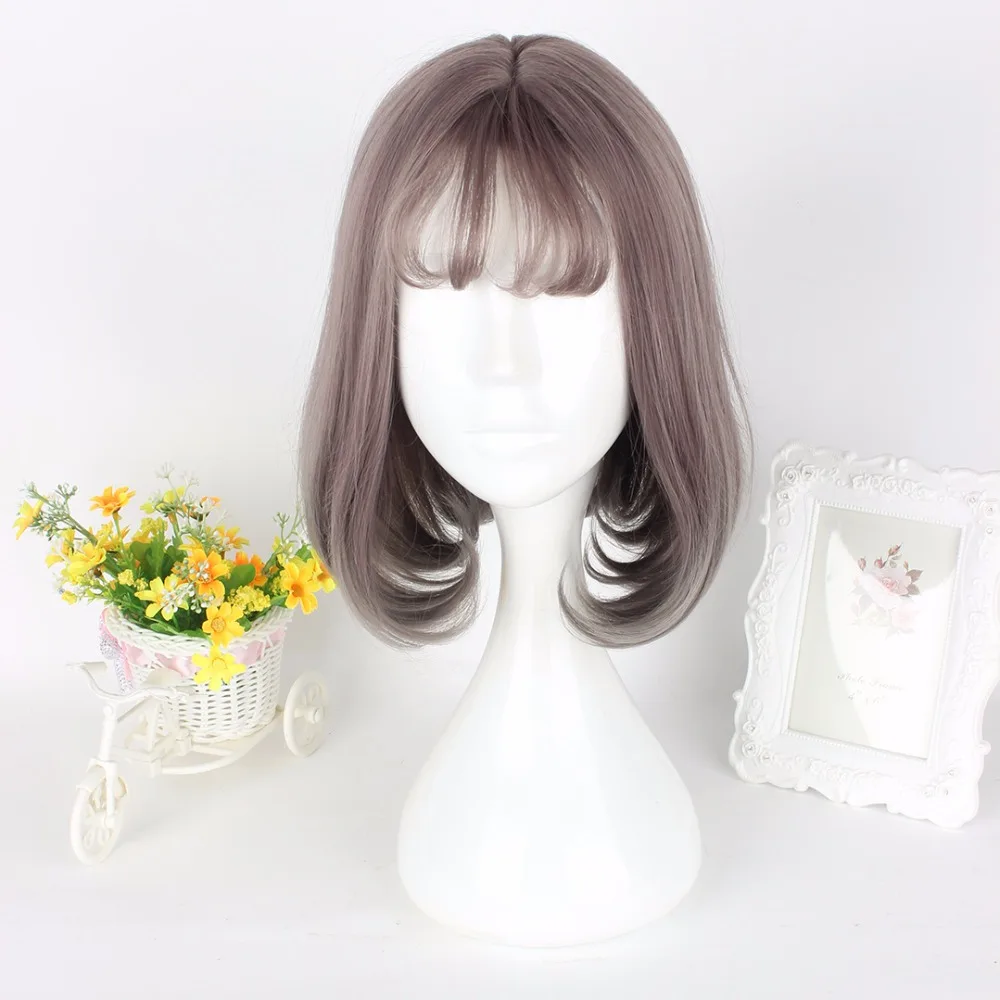 MCOSER 35 см короткий цвет смешанный синтетический Air Bang Косплей вечерние женские парик Высокая температура волокна волос WIG-635D
