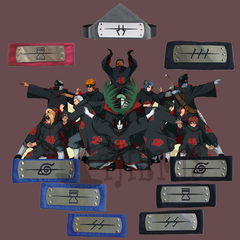 Athemis akatsuki повязка на голову для Renegade костюм косплея ниндзя показано цвет: черный