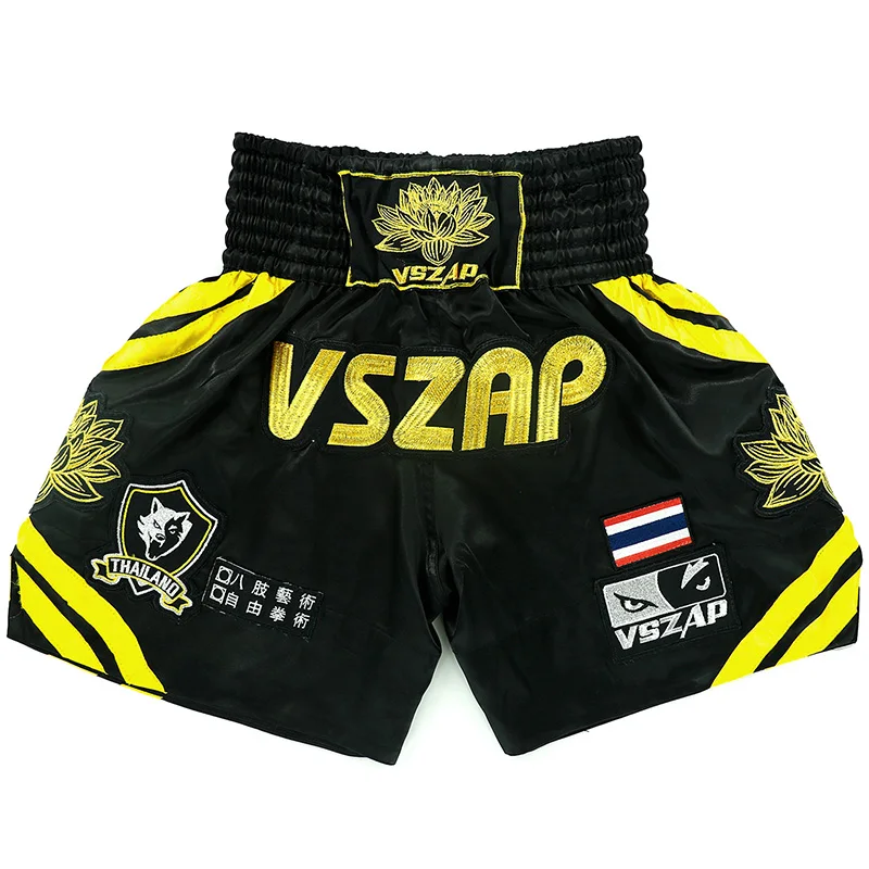VSZAP Муай Тай брюки Для Мужчин's боксерские трусы с принтом шорты MMA бороться Grappling Короткие полиэстер удар гель боксерские шорты для тайского бокса