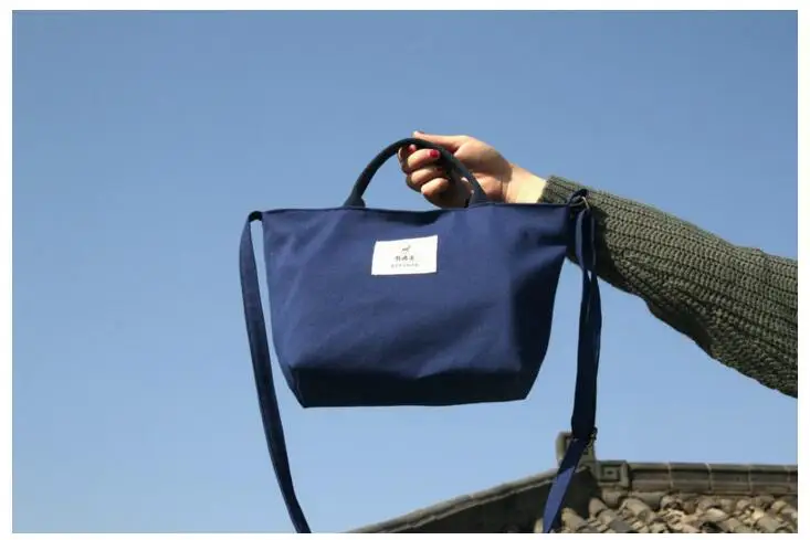 

20pcs/lot! Simple Solid Color Canvas Shoulder Bag Messenger Bag Small Fresh Women's Handbag