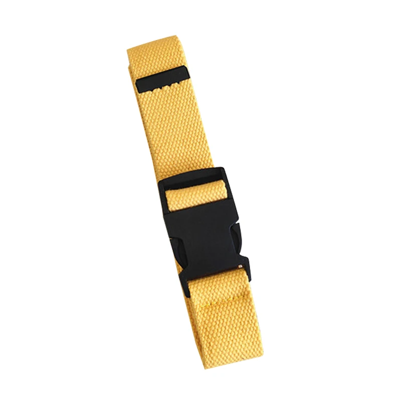 Adults Adjustable All-Match Belt Unisex Korean Style Canvas Belts Vintage Plastic Buckle Elastic Solid Color Long Waistband