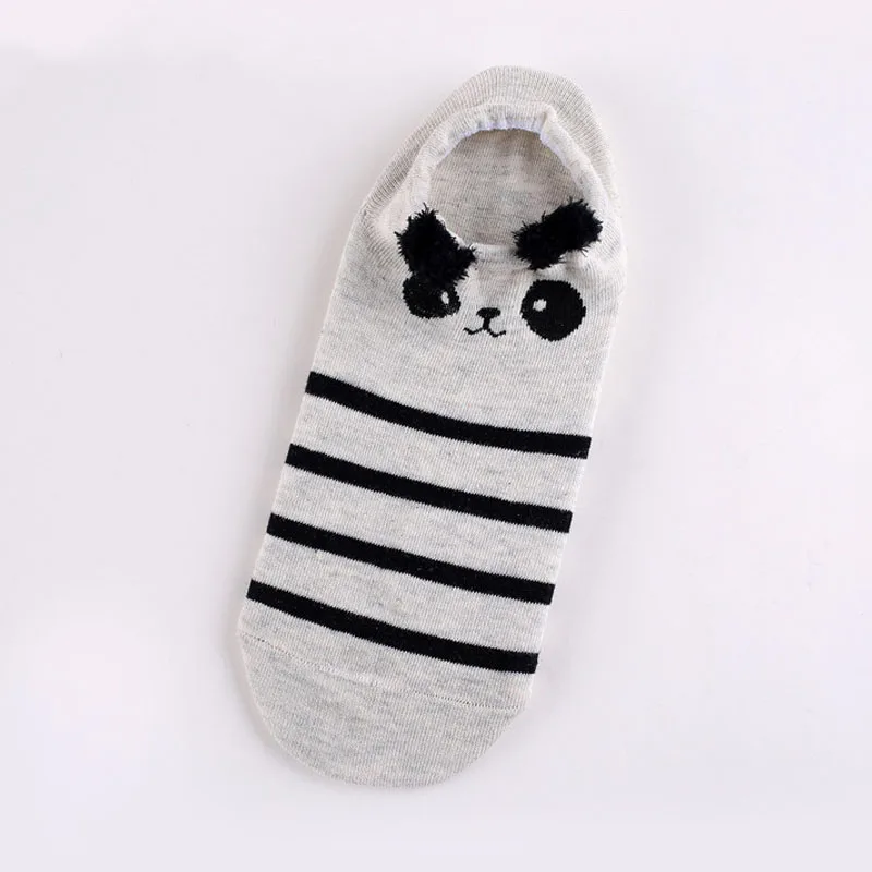 panda Харадзюку кавайные носки удобные милые короткие носки с ушками животных для девочек модные мягкие хлопковые короткие носки Chaussettes Femmes - Цвет: panda