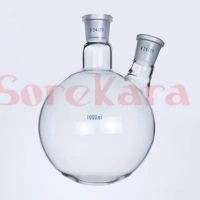 

1000ml Laboratory Borosilicate Glass 24/29 Joint Glass Flask round bottom with two necks