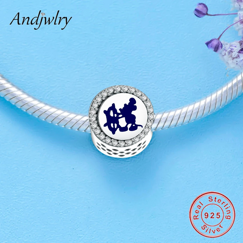 Fit Pandora шармы 925 пробы серебро браслет бусины Микки, Минни шармы мультфильм бусины для изготовления ювелирных изделий Berloque