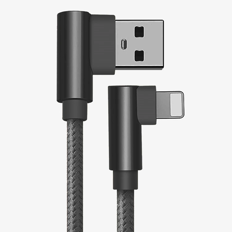 Black - For Iphone QC 3,0 двойной локоть мобильный телефон USB кабель для передачи данных Micro usb type C кабель для samsung Galaxy S9 S8 Plus зарядный кабель - Тип штекера: Black - For Iphone