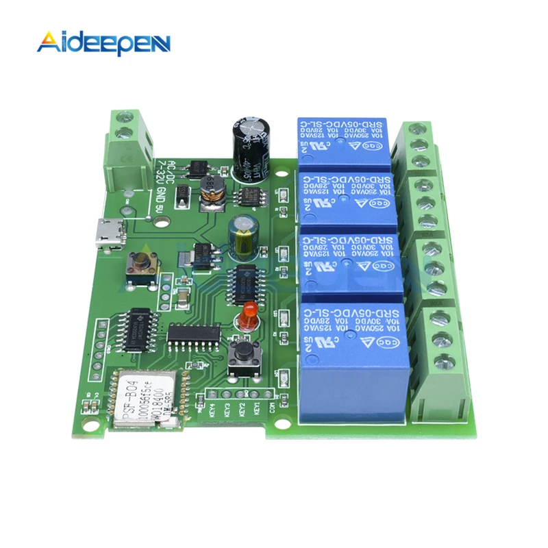 DC 5 V-32 V 4 канала Беспроводной Wi-Fi 10A реле задержки переключатель 4-полосная приложение Управление для IOS и Android для умного дома