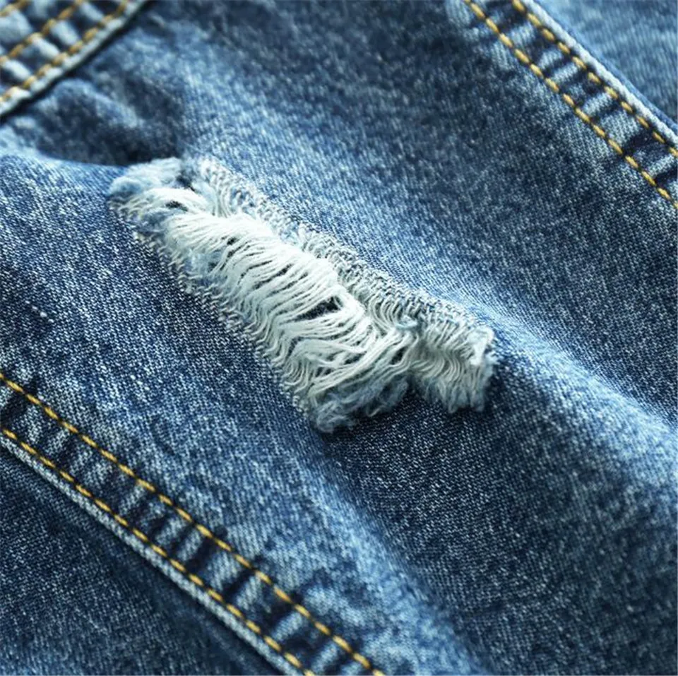 Жилет для мальчиков джинсовое От 2 до 6 лет Рваное пальто джинсовый детский жилет