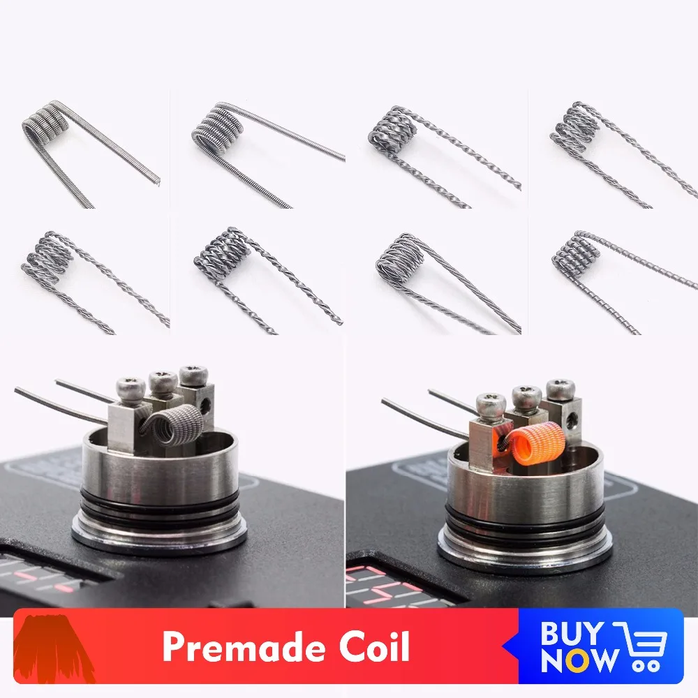 Volcanee 50/100 шт Alien Clapton катушка Tiger Hive Quad плоская витая смесь скрученная Плавленая