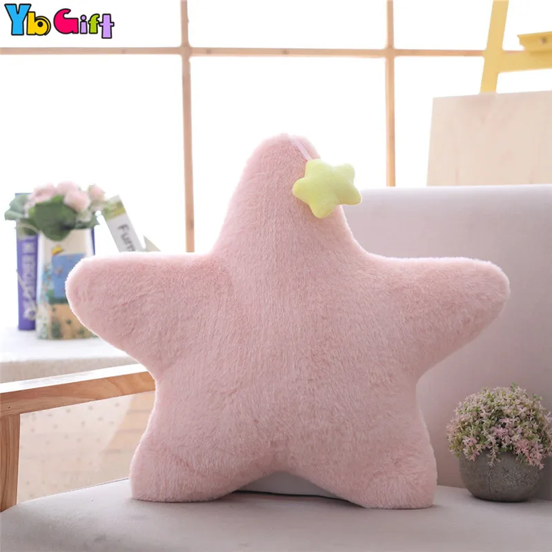 Pink star Мягкая комнатная плюшевая подушка звезда облако сердце Корона плюшевая игрушка в форме звезды Детская Подарочная Подушка диванная кровать украшение - Цвет: Pink star
