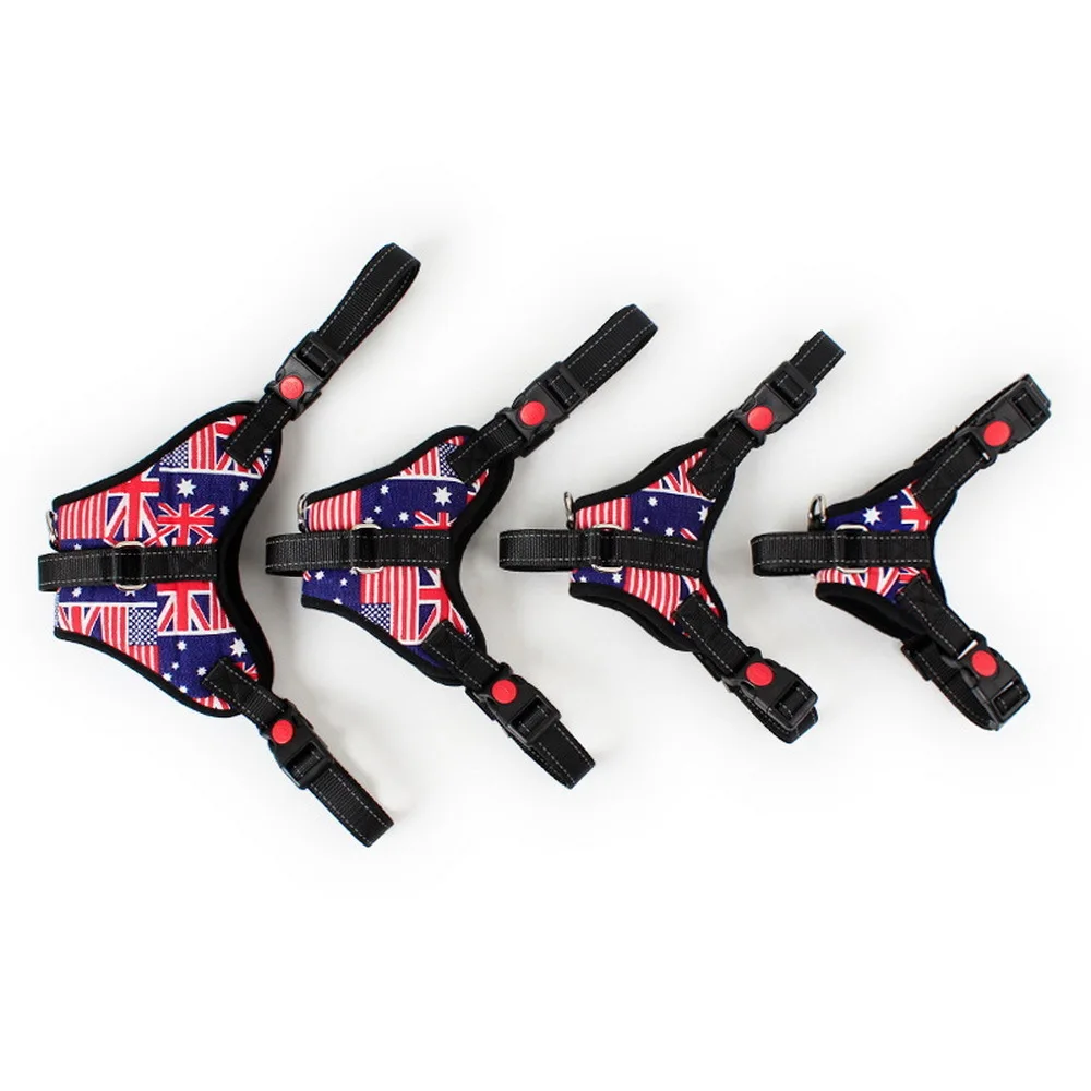 Pets Dog collars leads Explosion-proof Luxury Saddle Type Back Go Out Punching Rope Large pet products CW-XQ11 | Дом и сад