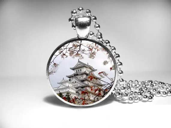 

Steampunk handmade Movie Japan Pagoda pendant necklace 1pcs/lot bronze or steel Glass Pendant jewelry chain vintage necklace