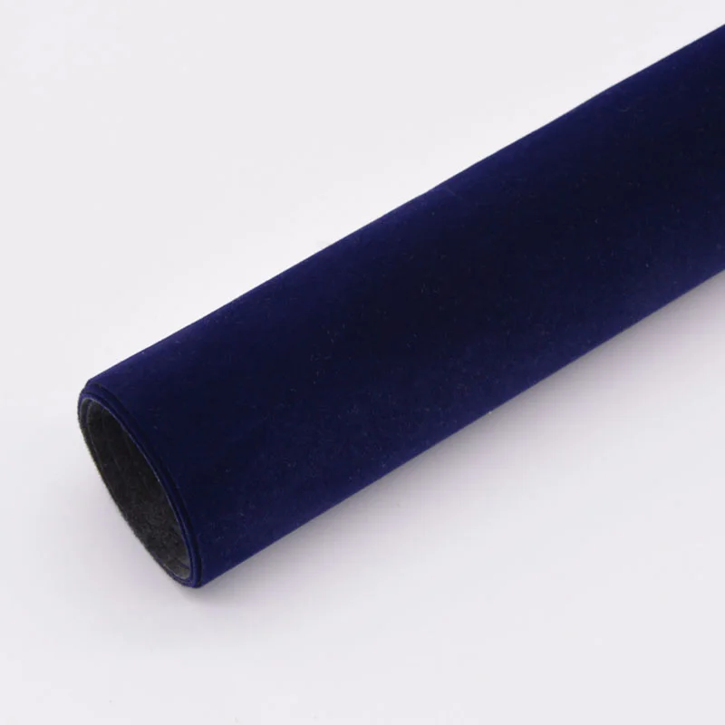navy blue Ширина 150 см/50/100 см фланель самоклеющийся клей ткань для изготовления ювелирных изделий ящик Стикеры декоративный домашний текстиль ремесло FA203 - Цвет: navy blue