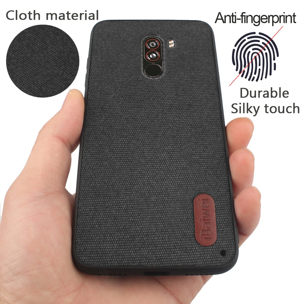 Тканевый чехол для Xiaomi POCOPHONE F1Case глобальной POCO F1 на заднюю панель из силикона