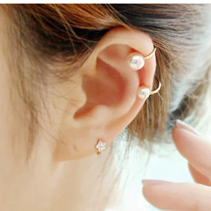 Серьги-клипсы с искусственным жемчугом для женщин и девушек Подарочная