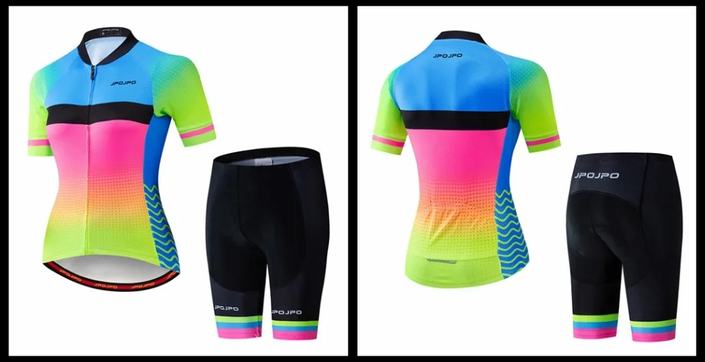 JPOJPO Pro Team Велоспорт Джерси Набор для женщин MTB велосипедная одежда анти-УФ велосипедная одежда короткий рукав велосипедная одежда uniforme