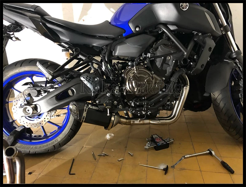 MT07 FZ07 углеволоконные akrapovic выхлопной глушитель мото полная система скольжения для Yamaha mt-07 FZ-07 Tracer- XSR700