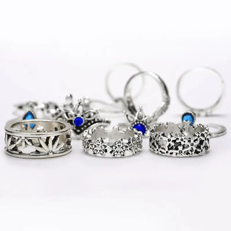 13 шт./компл. женское кольцо наборы цветок капли воды Корона разных форм богемные