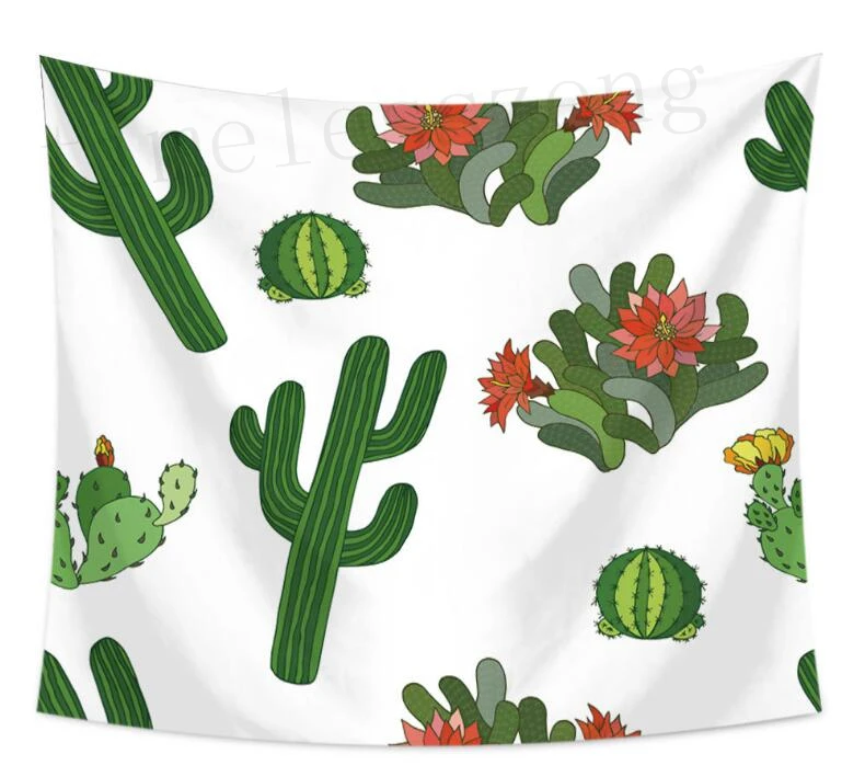 Cactus tapestry wall hanging home decor printing tablecloth bed sheet beach towel for party wedding decoration background