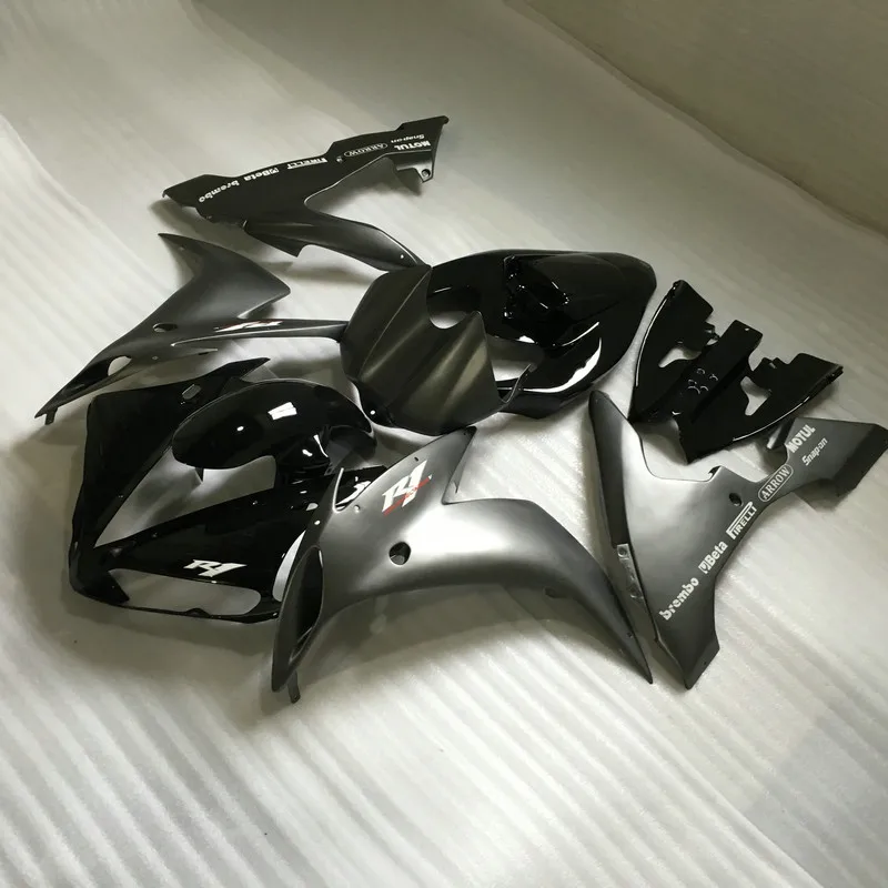 Мотоцикл обтекатель комплект для YAMAHA YZFR1 04 05 06 YZF R1 2004 2005 2006 YZF1000 серый матовые черные Обтекатели+ 7 подарки YN89