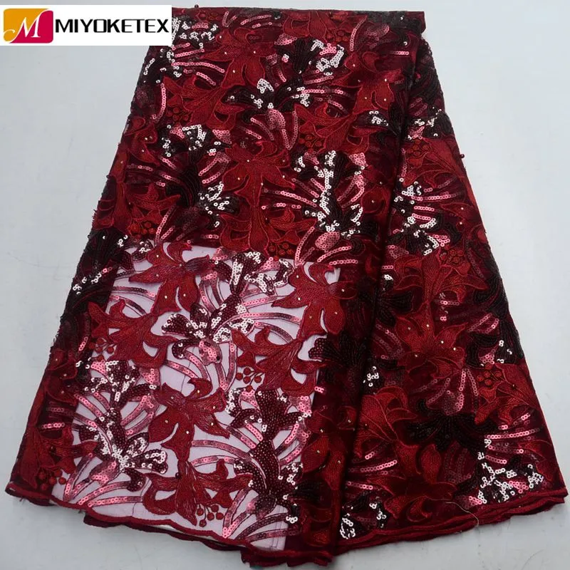 Handcut Organza Lace African Fabric 2020 High Quality French Net Fabrics With Sequins For Party Dresses PSA500-1 | Дом и сад