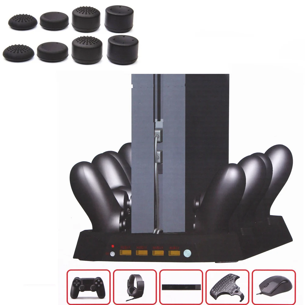 

100% Высококачественная супер консоль для Playstation 4 PS4 зарядная док-станция с охлаждающим вентилятором и 4 зарядными устройствами для контролле...