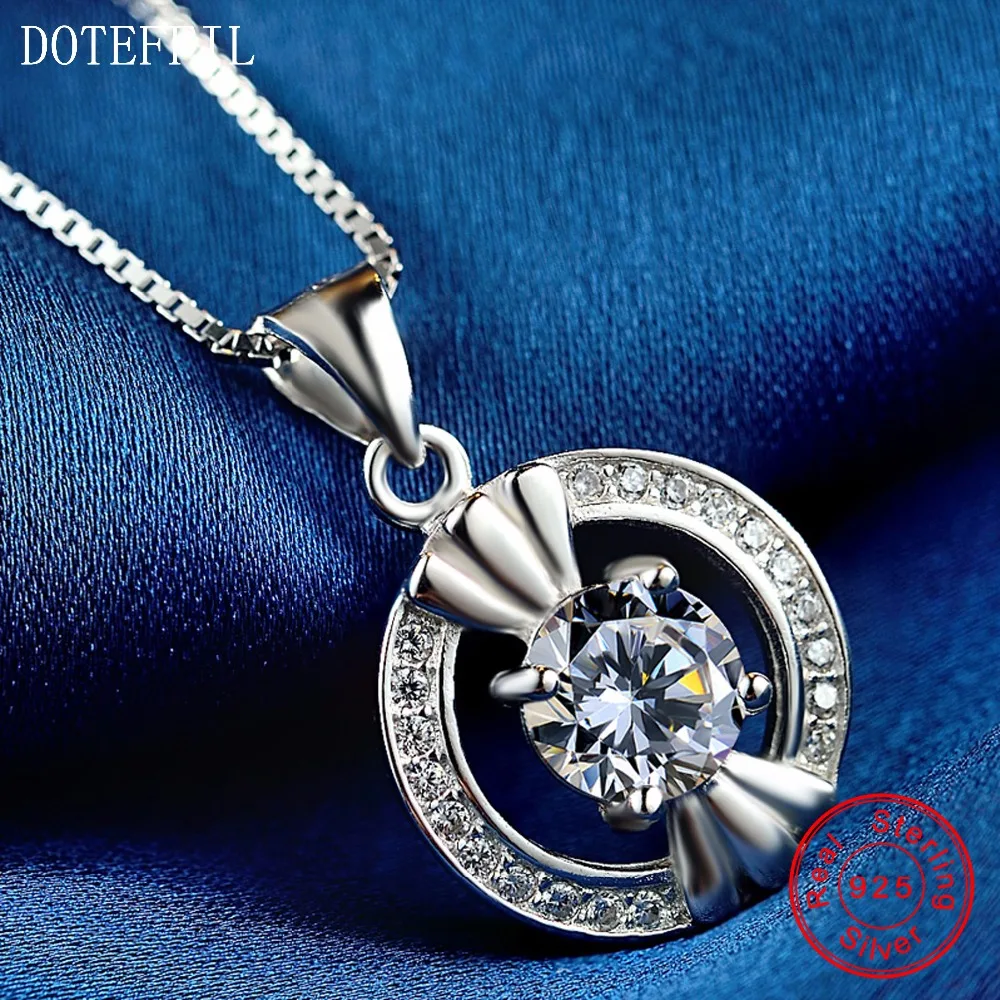 Женское ожерелье из серебра 100% пробы модное очаровательное круглое 925