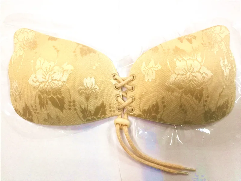 100 pcs  Fashion Women Backless Strapless Bra Self Adhesive Invisible Chest Paste Cup Lace Beautiful Cute Invisible Bras