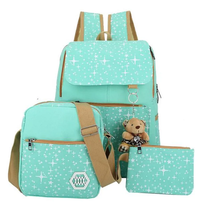 Милый медведь рюкзак для подростков девочек школьные сумки 3 шт./компл. школьный