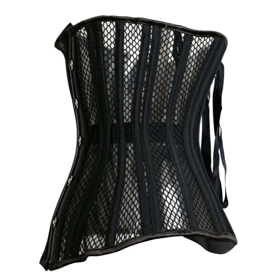 Moonight Новое прибытие сексуальный костюм для бурлеска сетки полые Корсет Бюстье