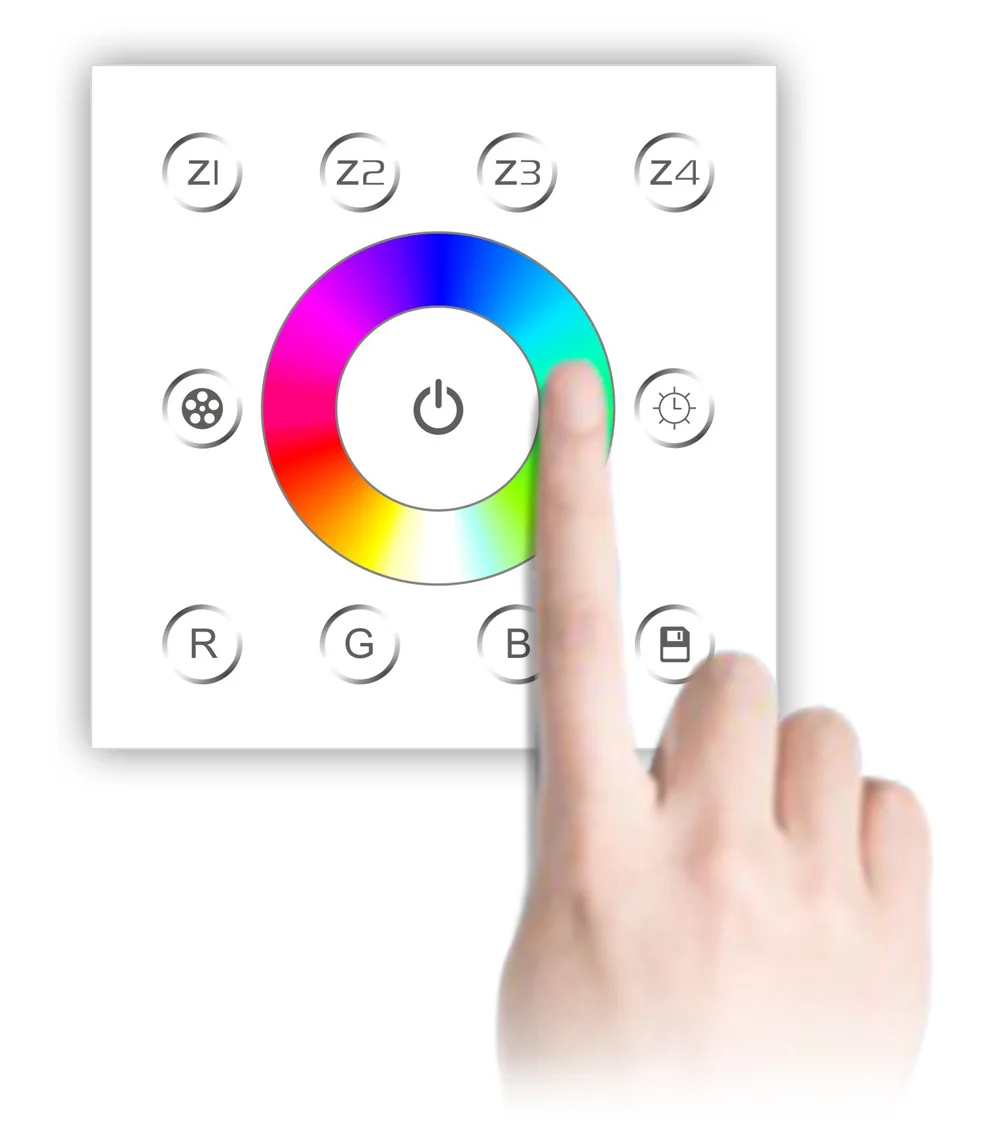 

Настенный выключатель, светодиодный RGB-контроллер с 4 зонами, 5-100%