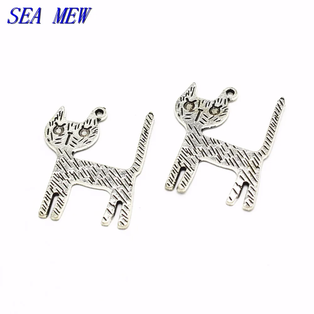 50 шт. подвеска в виде кошки из металлического сплава 26 х33 мм|diy jewelry pendant|cat charms