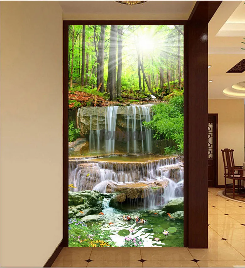 Индивидуальные нетканые обои с рисунком красивых 3D цветов и животных |