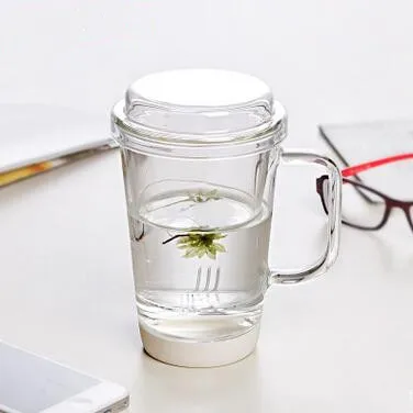 450 мл силиконовая Нижняя креативная стеклянная чайная кружка с фильтром хорошая