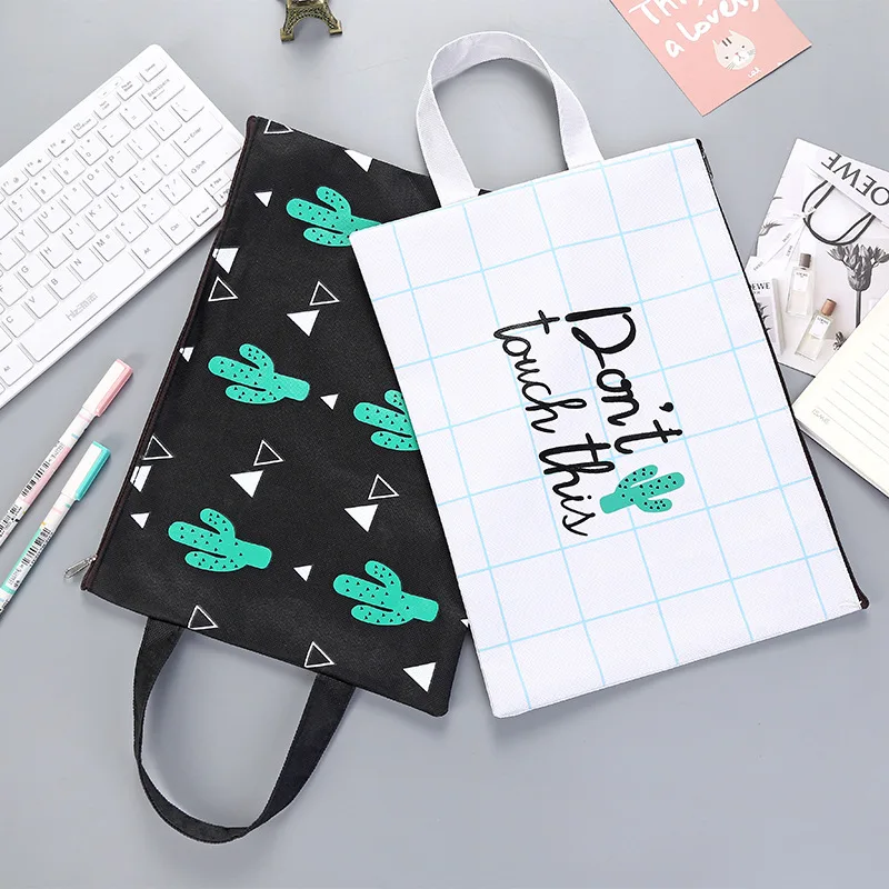 Kawaii A4 папка для документов сумка хранения милый кактус Сумка На Молнии Сумочка