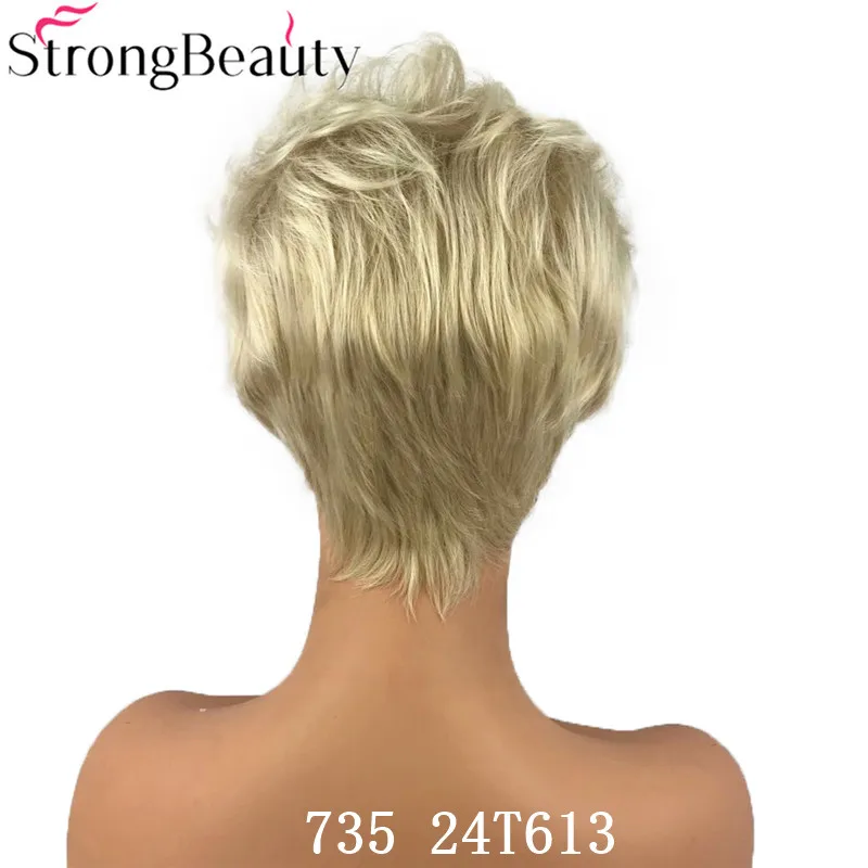 StrongBeauty женский синтетический короткий парик без косточек коричневые волосы кудрявые парики