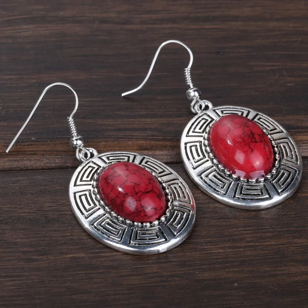 Модные Винтажные серьги ювелирные изделия для вечеринок Тибет серебро Овальный