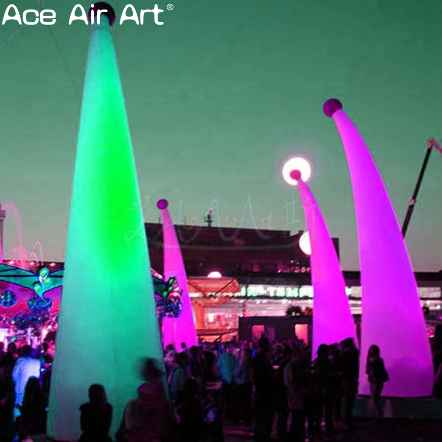 Декоративное Надувное освещение для земли светящийся надувной конус колонна с