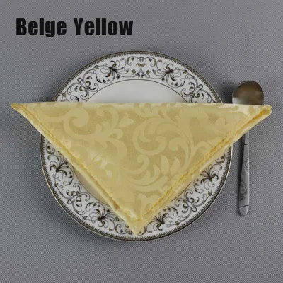 beige yellow Лидер продаж, 10 шт./лот, украшение для свадебной вечеринки, полиэстер, 48 см, квадратная салфетка для стола, отеля, банкета, складной тканевый домашний Карманный платок - Цвет: beige yellow