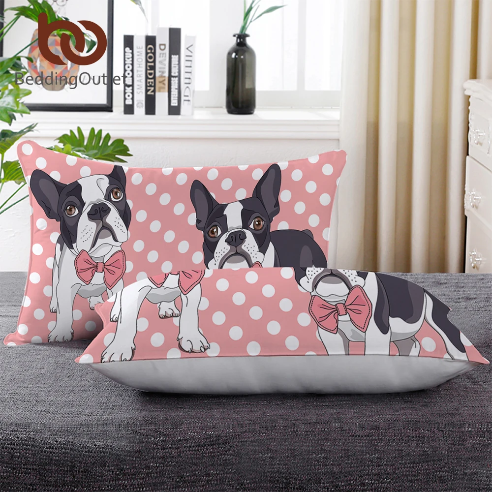 BeddingOutlet Подушка с альтернативным наполнителем в виде бульдога из микрофибры