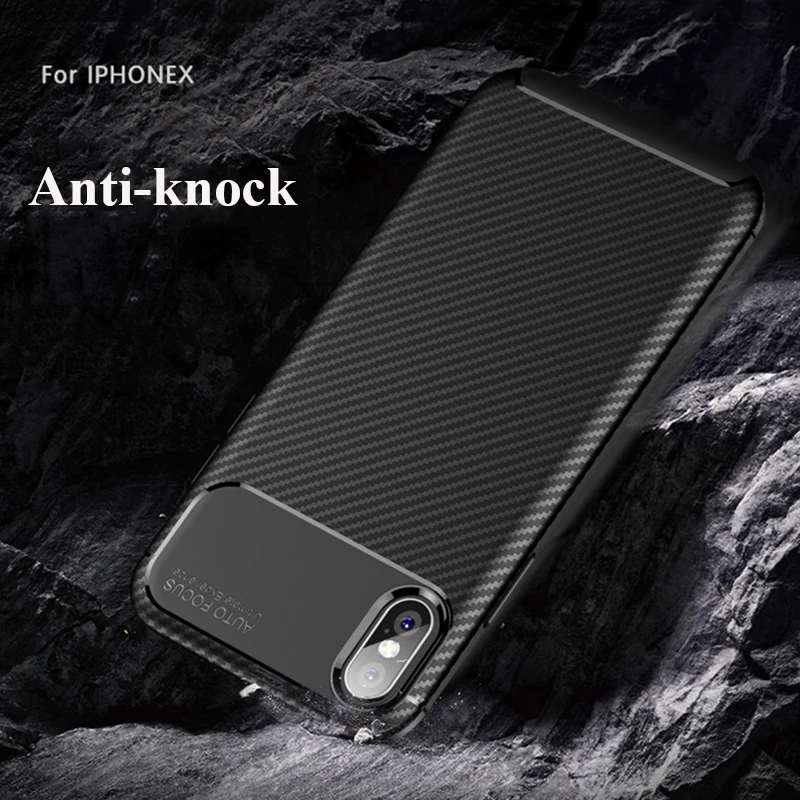 AKBKTII для iPhone XS Max защитный чехол против падения из углеродного волокна Матовый