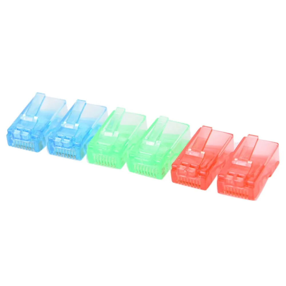 10 шт. цветные модульные Сетевые штекеры RJ45 8P8C CAT5 CAT5E|Компьютерные кабели и