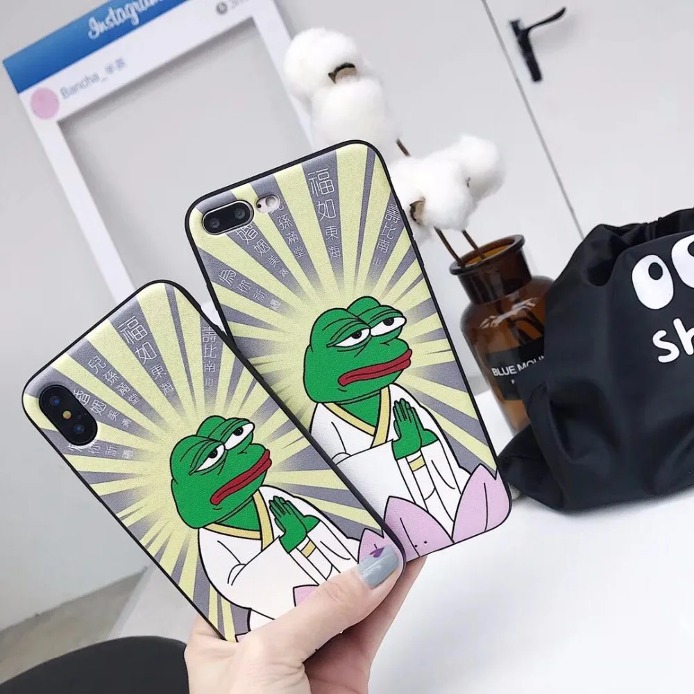 Japan Super Popular Sad Frog 3D Relief Silk Pattern TPU Case Cover For Iphone6 6S 7 7S 8 6P 7P 8P X |