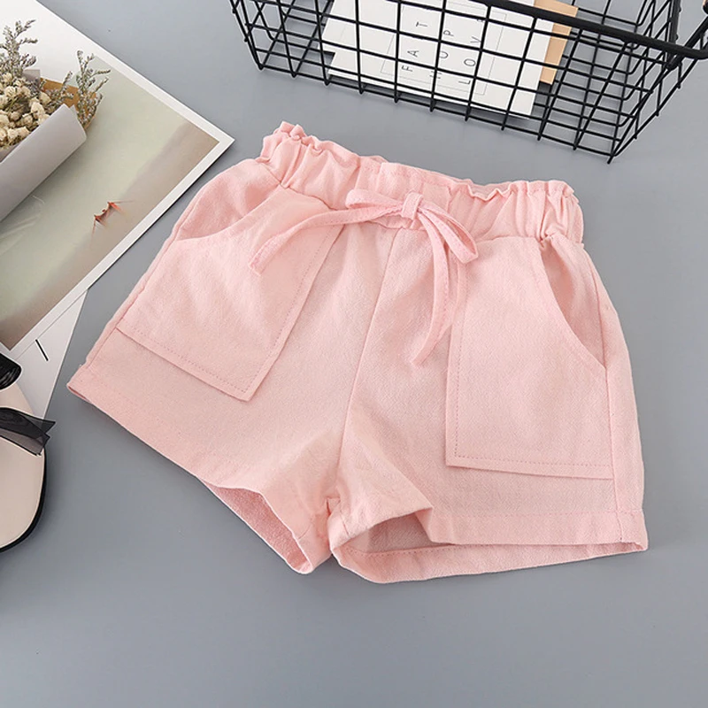 2 шт. детские летние шорты с цветочным принтом круглым вырезом и