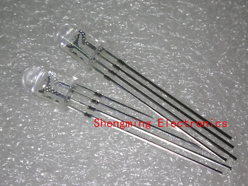 Супер яркий светодиод RGB 100 шт. 5 мм общий катод 4 контакта красный зеленый синий