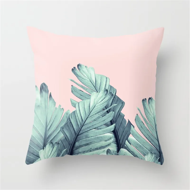 Чехол для подушки с рисунками растений подушка принтами листьев декоративная