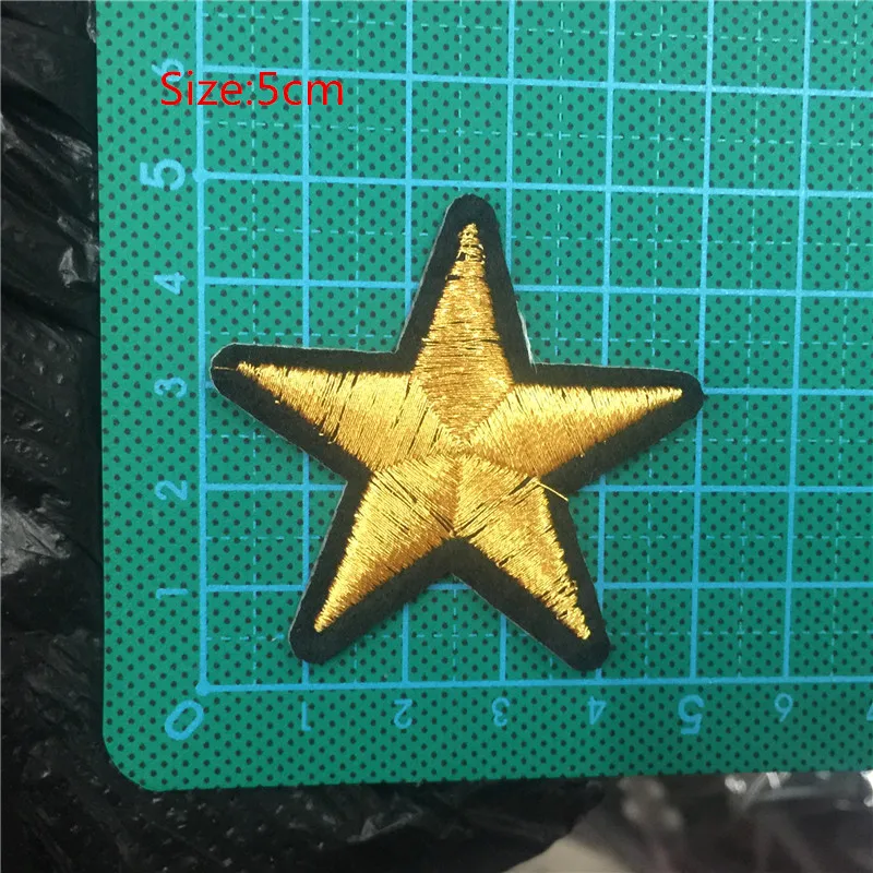 48pcs Gold and silver Star Embroidered Badges Patches For Clothing Sticker | Дом и сад