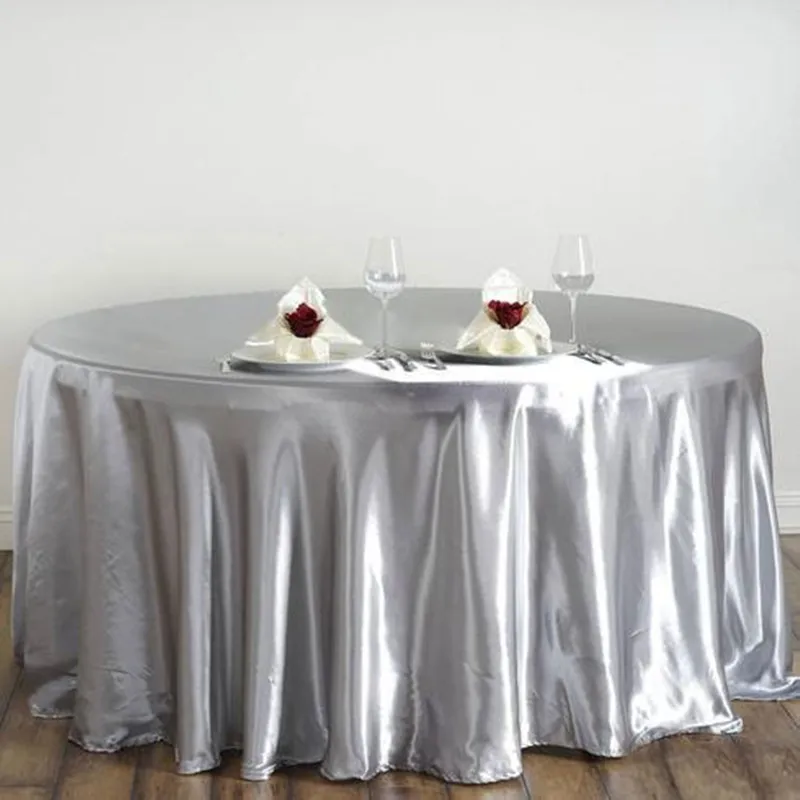1PC Round Satin Table Cloth Banquet Cover Wedding Linen For Home Event Party Hotel Decoration | Дом и сад