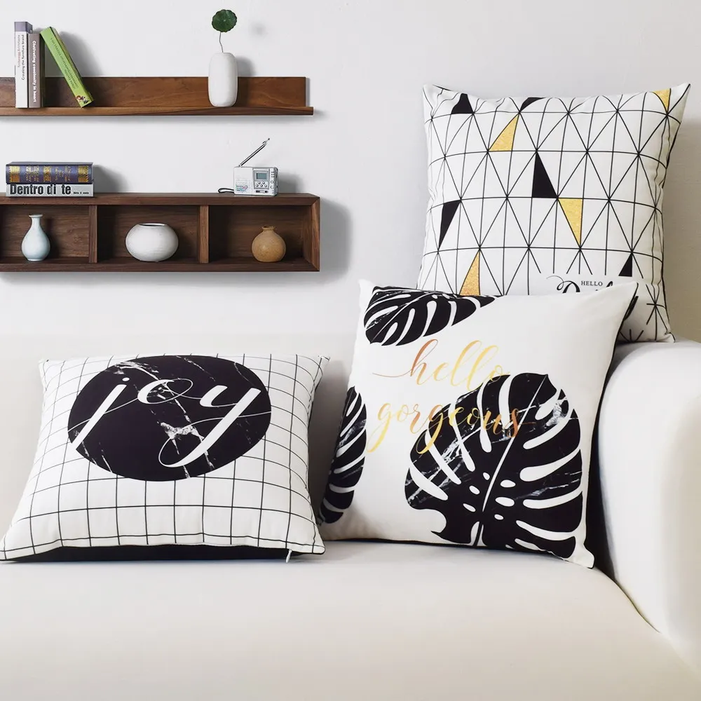 Прямая поставка супермягкое бархатное покрытие для подушки белый и черный Mrable