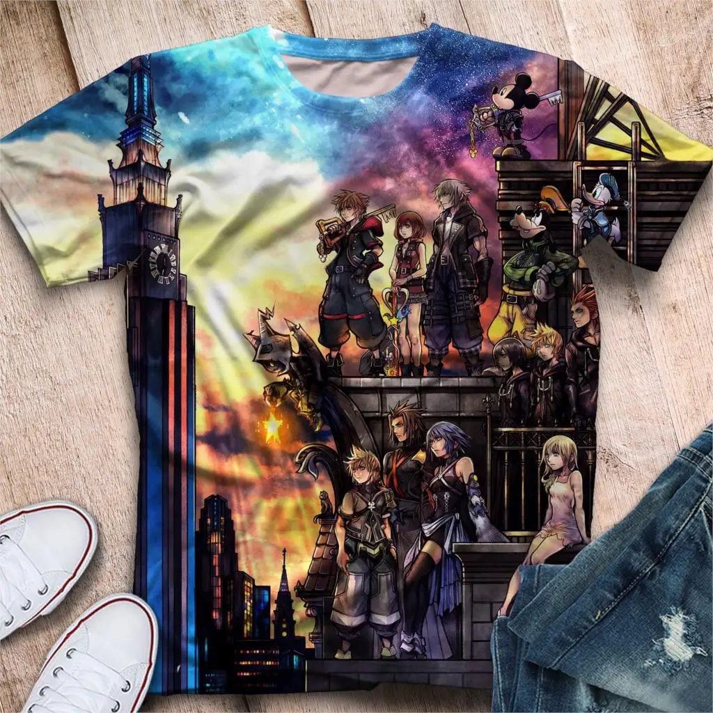 Футболка TJ Garment 2019 3D Kingdom Heart футболка для мужчин/женщин летняя Harajuku толстовки